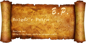 Bolgár Petra névjegykártya